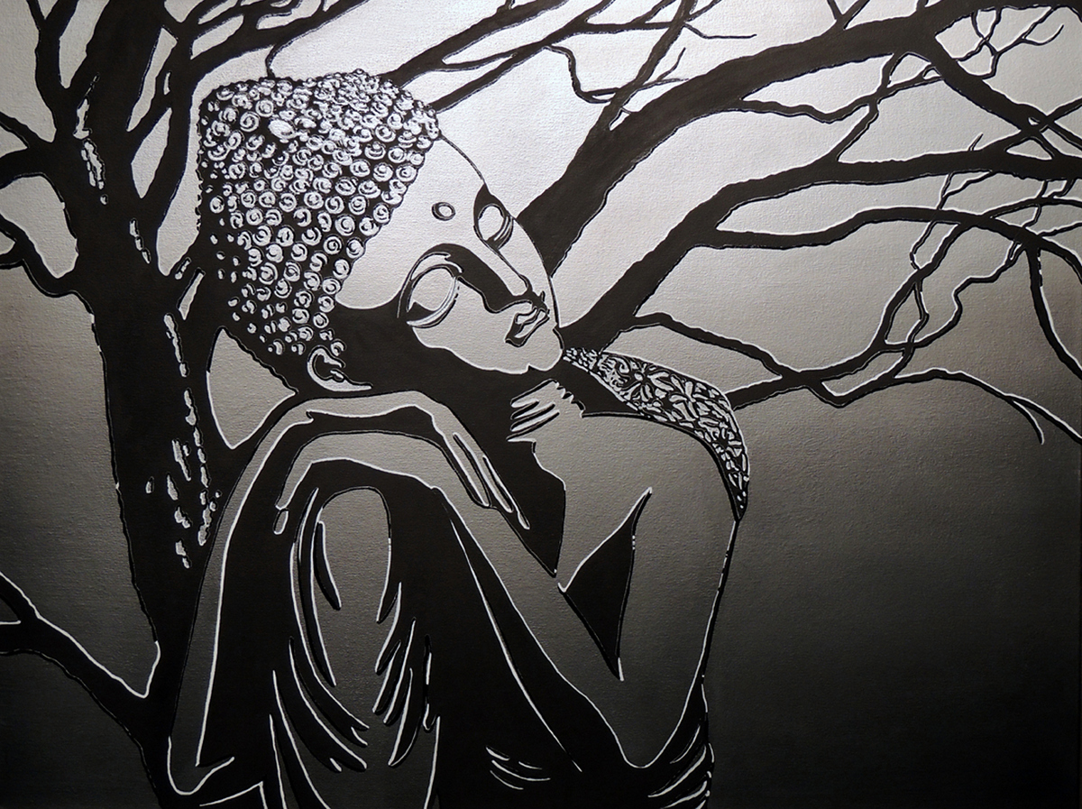 2014-under-a-bodhi-tree--deak-buchanan-buddha-project-100-paintings